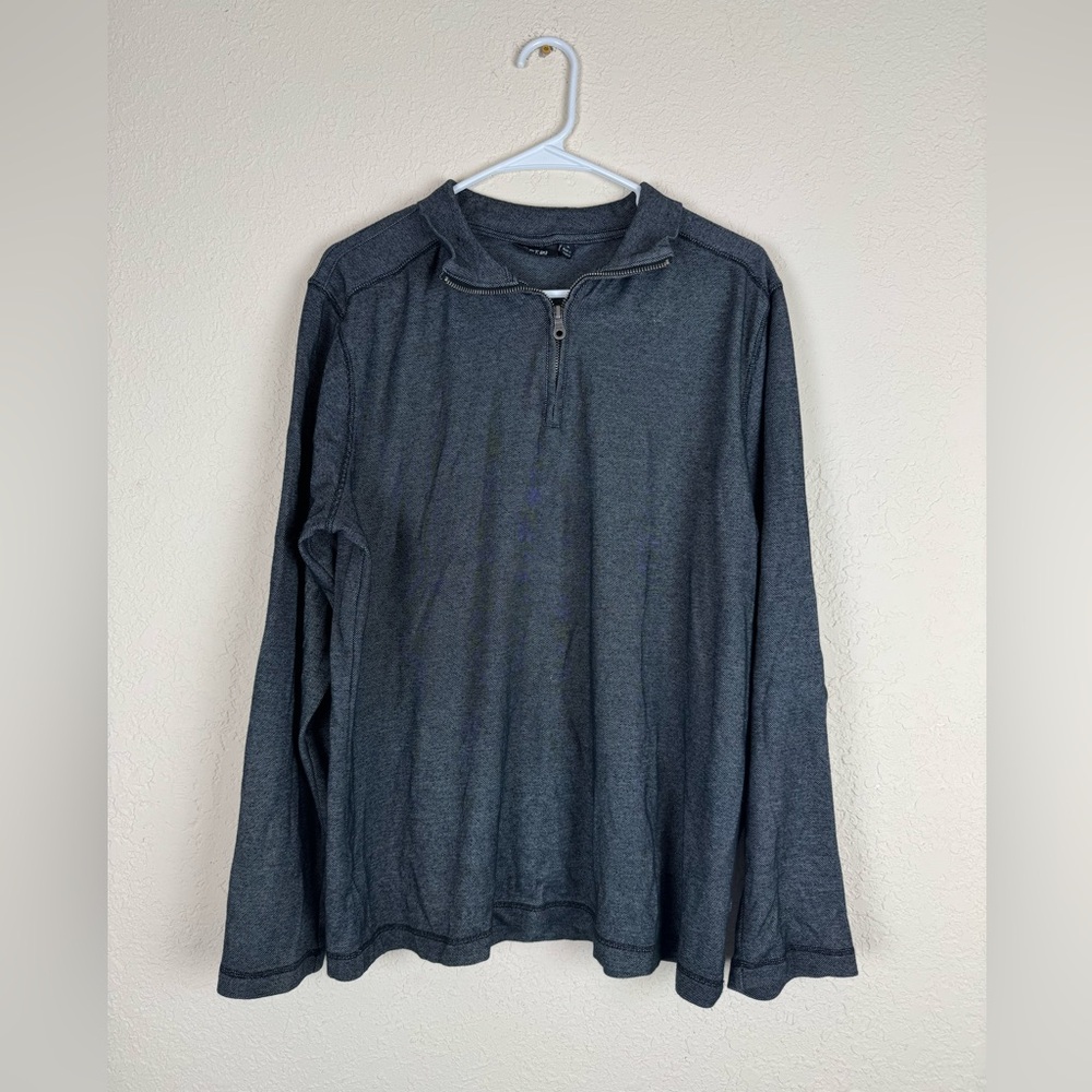 Apt. 9 Charcoal Quarter-Zip Pullover Large